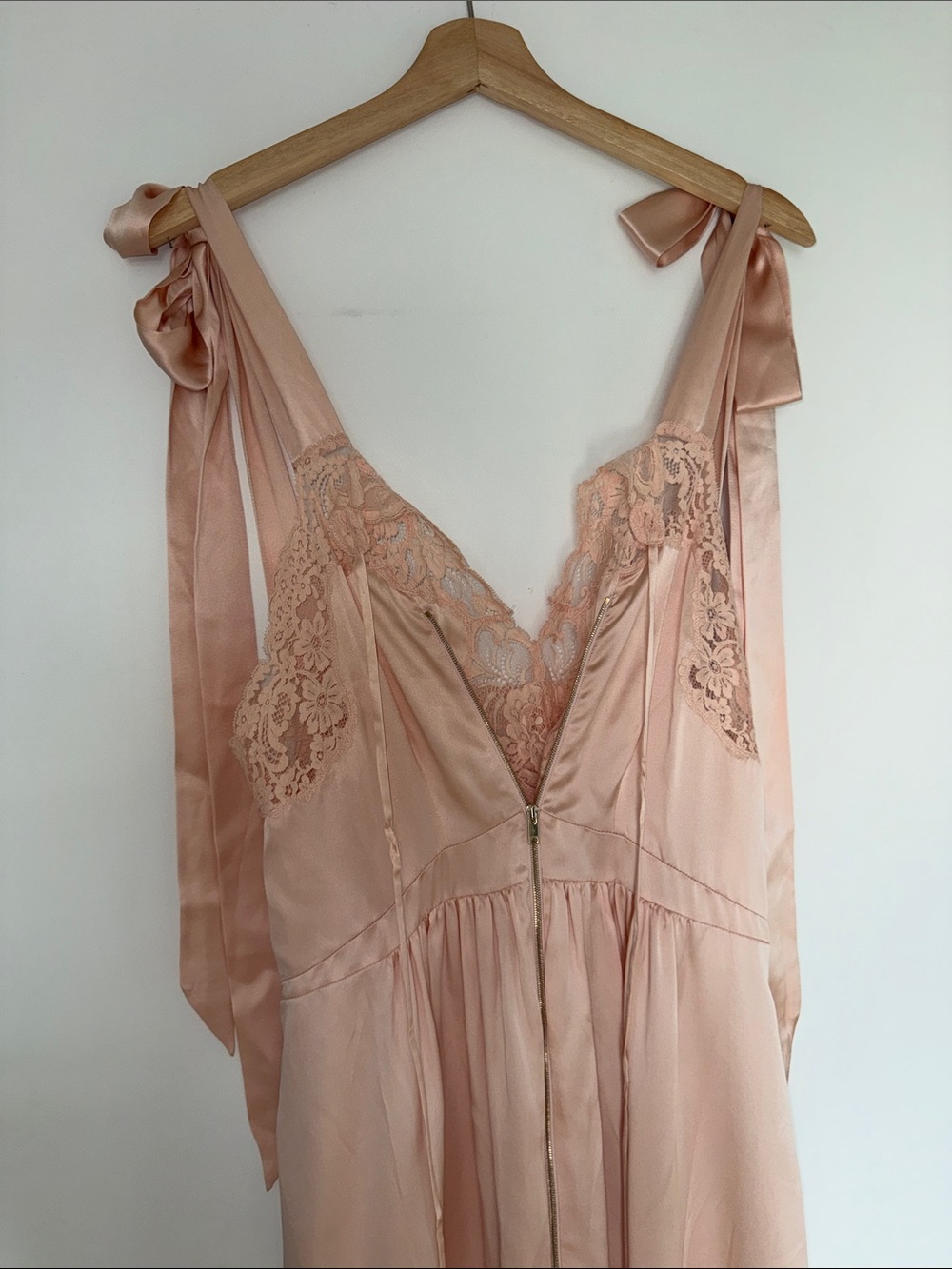 Stella McCartney Blush Satin & Lace Slip Dress
